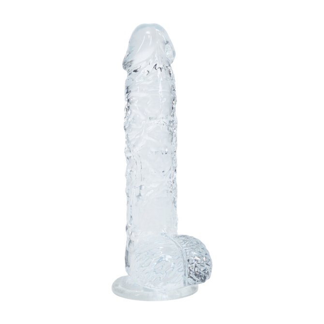 Realrock gélové dildo s prísavkou 14,5 cm transparentné