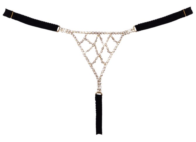 Cottelli Lingerie tanga se zlatou ozdobou s kamínky