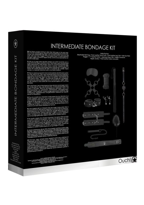 Ouch! Intermediate Bondage desetidílná BDSM sada černá