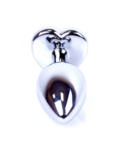MyLove Silver análny kolík so srdiečkom S fialový
