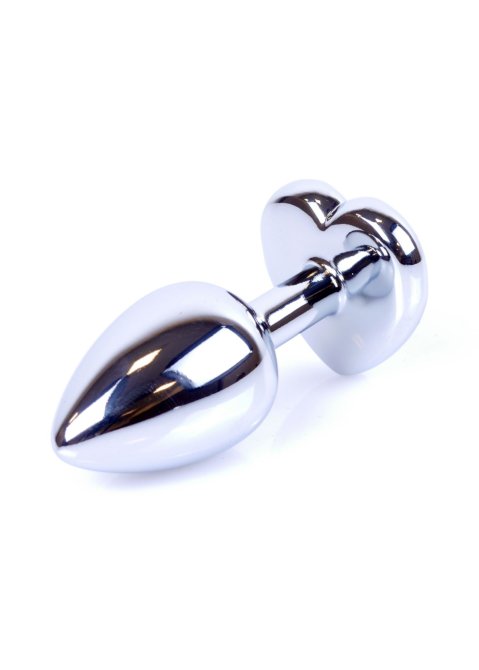 MyLove Silver análny kolík so srdiečkom S fialový