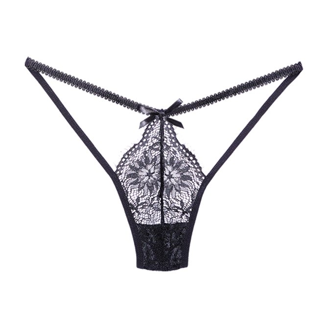 Allure Krajková tanga s mašličkou černá