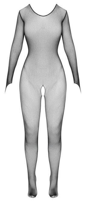 Cotteli Bodystocking zo sieťoviny s dlhými rukávmi čierny