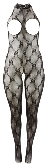 Cottelli Bodystocking s otevřenými košíčky černý
