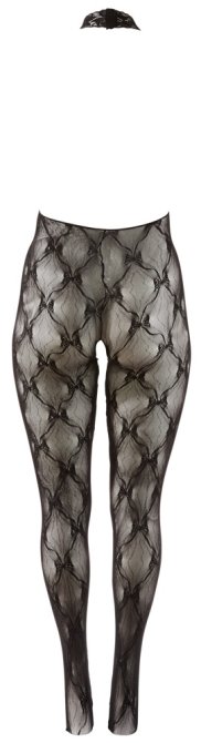 Cottelli Bodystocking s otevřenými košíčky černý