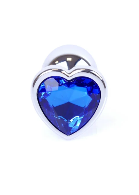 HeavyFun Silver Heart anální kolík se srdíčkem S modrý