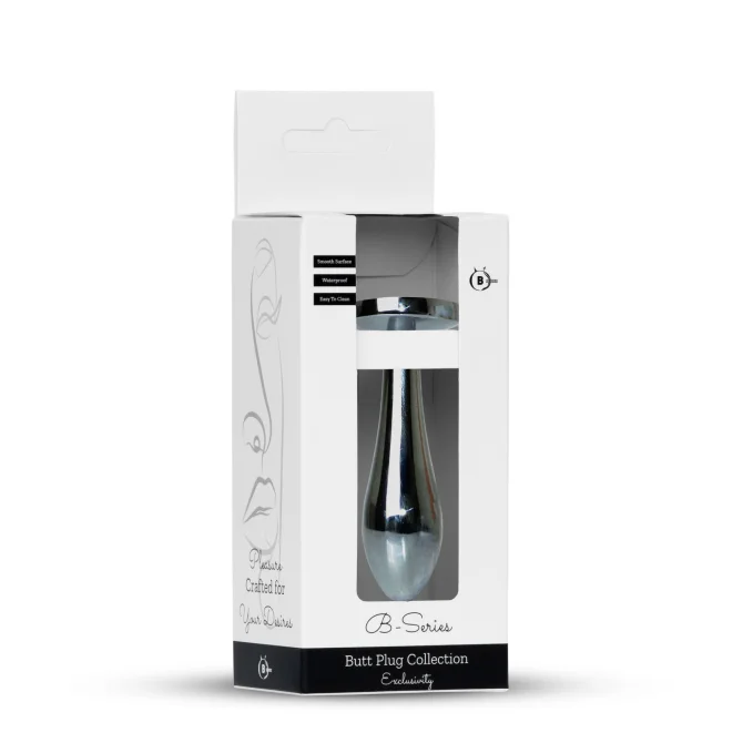 HeavyFun Silver Plug anální kolík s kamínkem S čirý