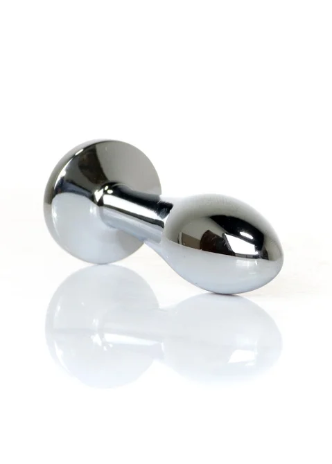 HeavyFun Silver Plug anální kolík s kamínkem S čirý