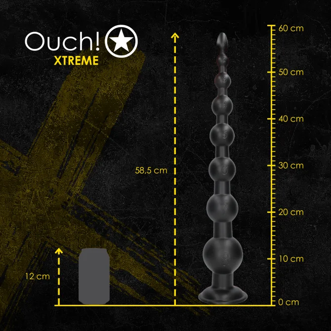 Ouch! Dominant Drill XXL anální korále 58,5 cm