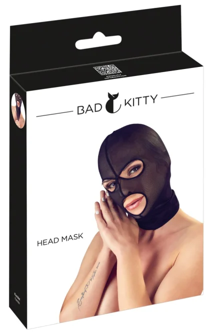 Bad Kitty Powernet maska na obličej s otvory pro oči a ústa černá