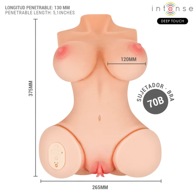 Intense Deep touch Vero vibračný masturbátor - torzo 5,5 kg