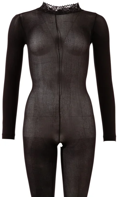 Cottelli Catsuit s dlouhým rukávem - černý
