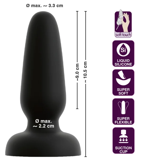 Black Velvets Liquid Silicone anální kolík S