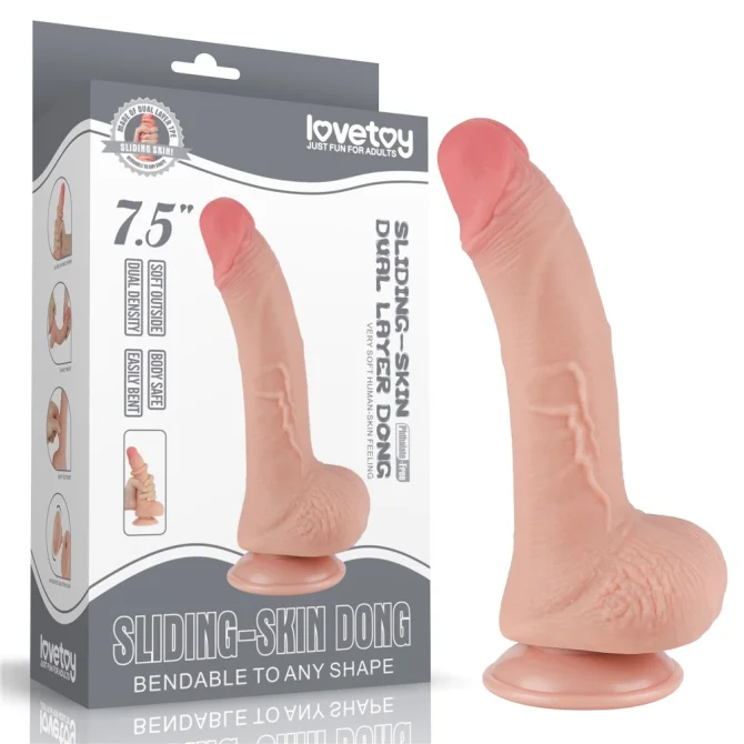Sliding-skin dildo 19 cm
