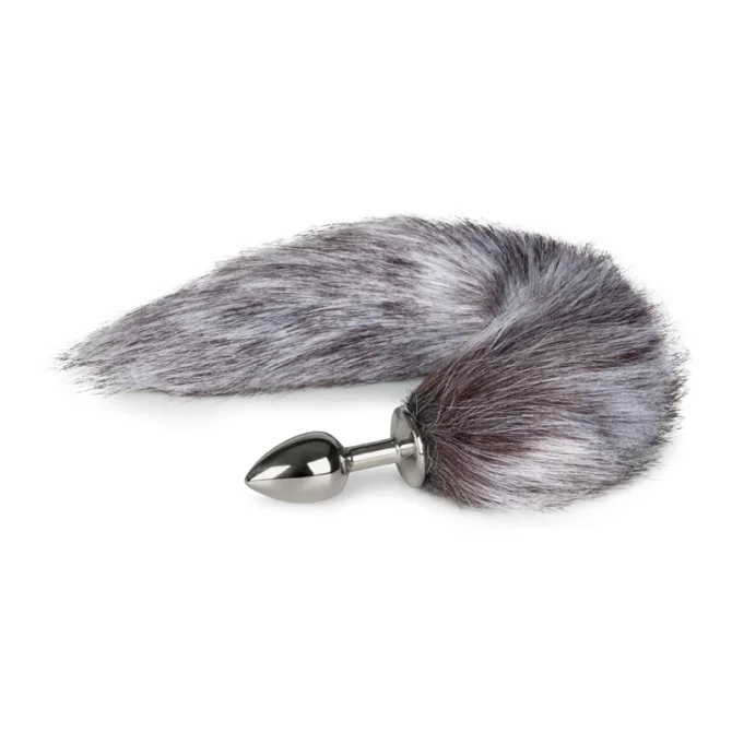 Fetish Fox Tail anální kolík s ocasem šedo-stříbrný