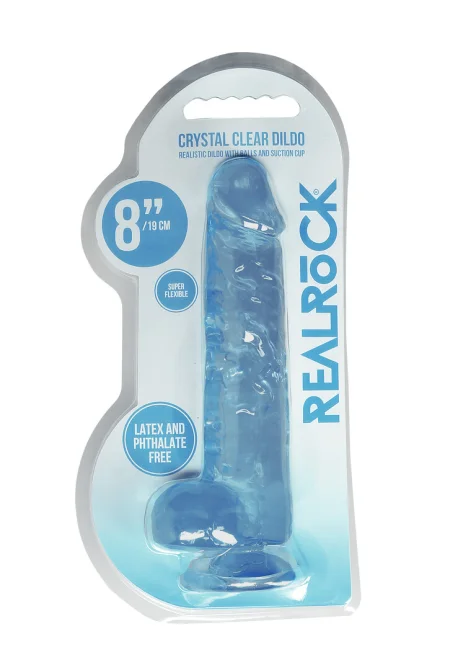 Realrock gelové dildo s přísavkou 21,5 cm modré