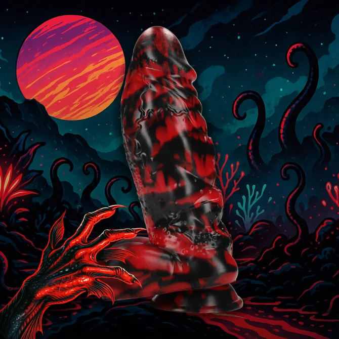 Demon Master dildo červeno-černé