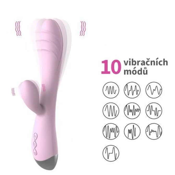 BASIC X Philip rabbit vibrátor světle růžový