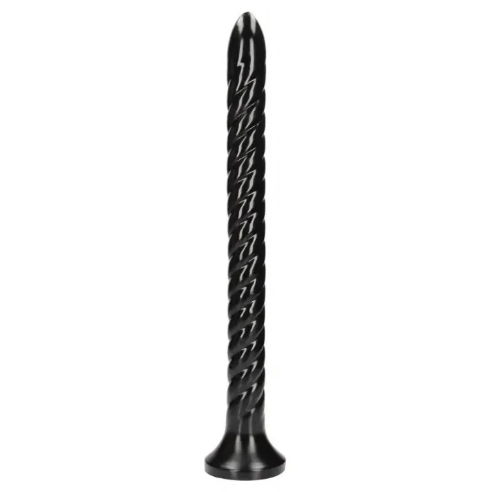 Čierne análne dildo OUCH! v tvare hada s vlnitou štruktúrou, dĺžka 30 cm