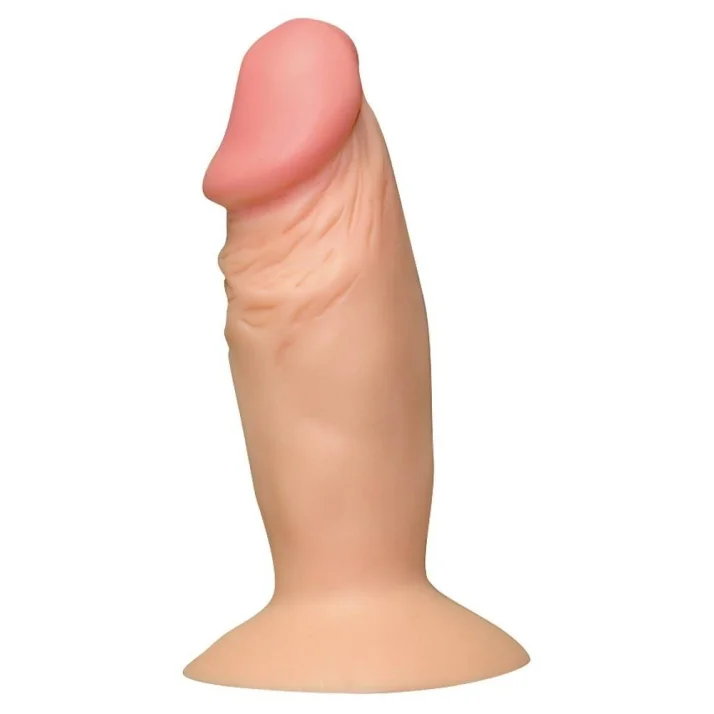 Análny a vaginálny dildo Prcek telovej farby s výraznou špičkou a prísavkou na základe