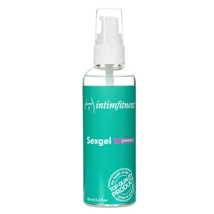 Priehľadná fľaštička silikónového lubrikačného oleja Intimfitness Sexgel Premium bez dávkovača