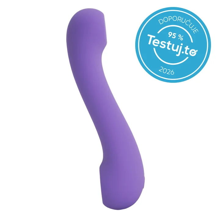 Fialový vibrátor PlusOne Pleasure Beast s ergonomickým tvarom a miernym prehnutím