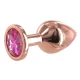 BASIC X Rosegold kovový análny kolík s kamienkom ružový veľ. M