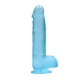 Realrock gélové dildo s prísavkou 15 cm modré