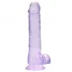 Realrock gélové dildo s prísavkou 19 cm fialové