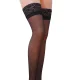 Passion ST003 samodržiace pančuchy s čipkou čierne vel. 5 = XXL