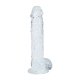 Realrock gélové dildo s prísavkou 14,5 cm transparentné