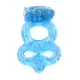 EasyLove Vibrační erekční kroužek na penis a varlata - modrý